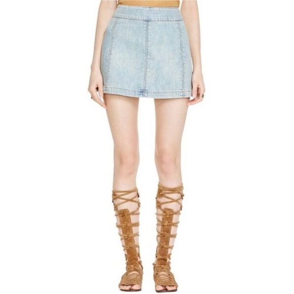FREE PEOPLE- Modern Femme Denim Skirt Size 8 - Picture 2 of 8